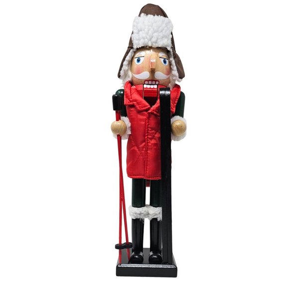 15" Skier Nutcracker, Christmas Decor - Picture 2 of 5